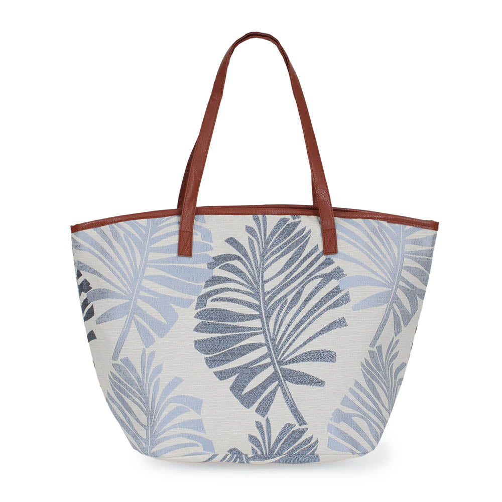 Palm Leaves Print Tote Bag