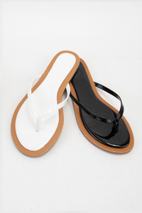 Patent Thong Sandal Contrast Color Outsole